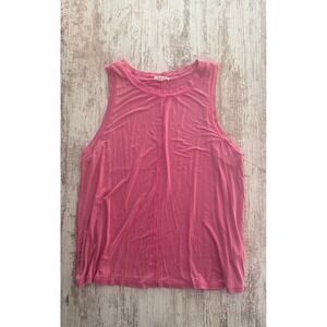 Maurices Womens Pink Sleeveless‎ Tank Top Crew Neck Seam Detail Size XL